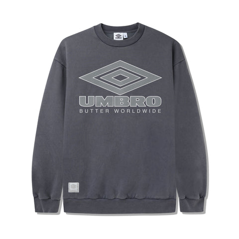 【BUTTER GOODS】 Rounded Logo Crewneck Sweatshirt, Orange Rounded Logo Crewneck Sweatshirt in Washed Orange by Butter