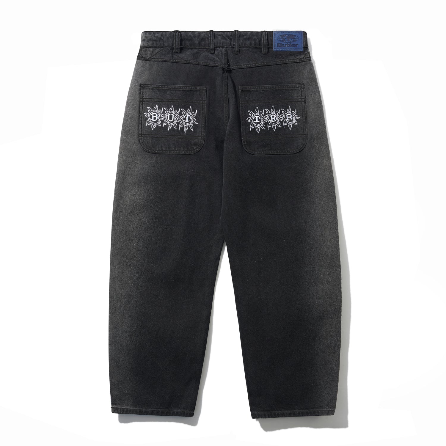 Bronco Denim Jeans, Washed Black