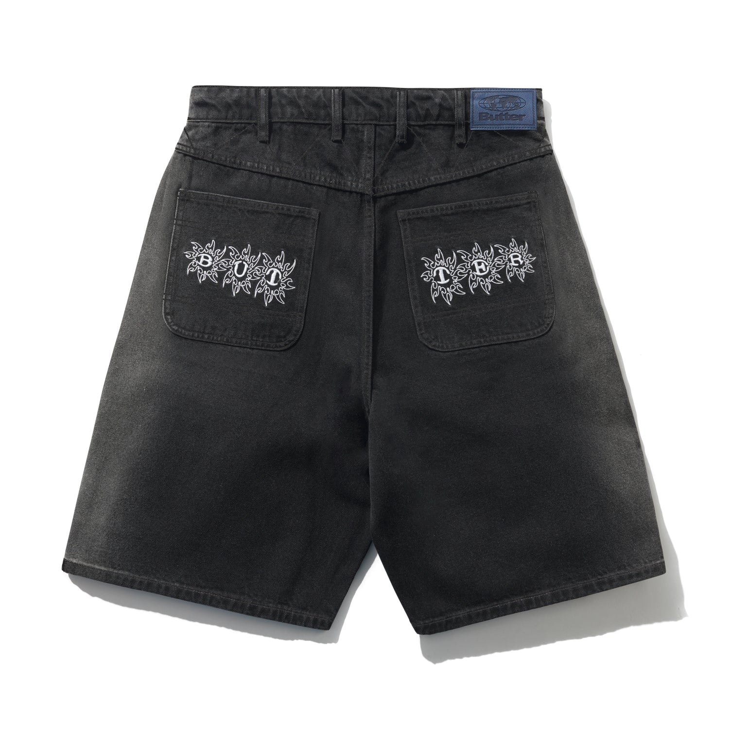Bronco Denim Shorts, Washed Black