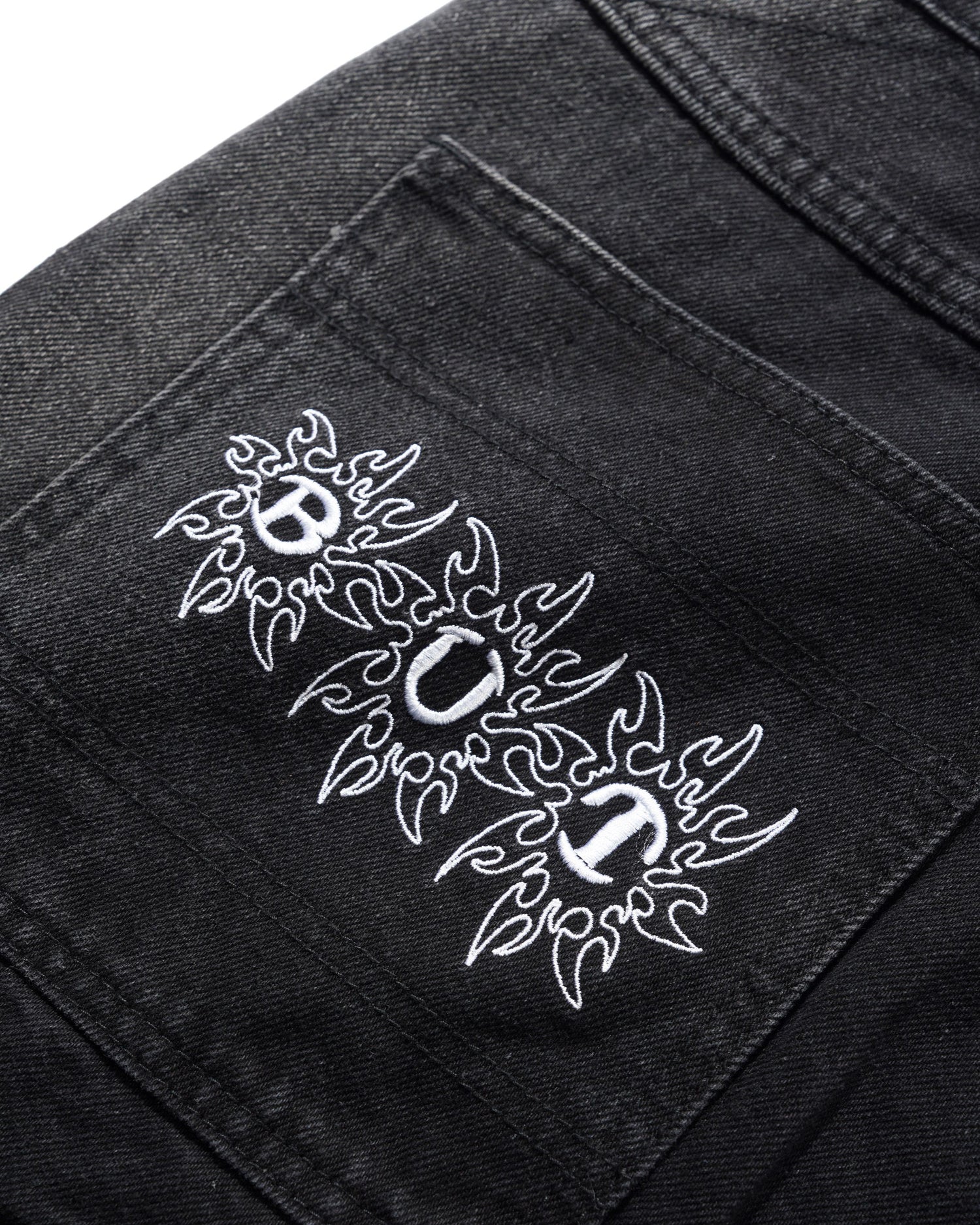 Bronco Denim Shorts, Washed Black