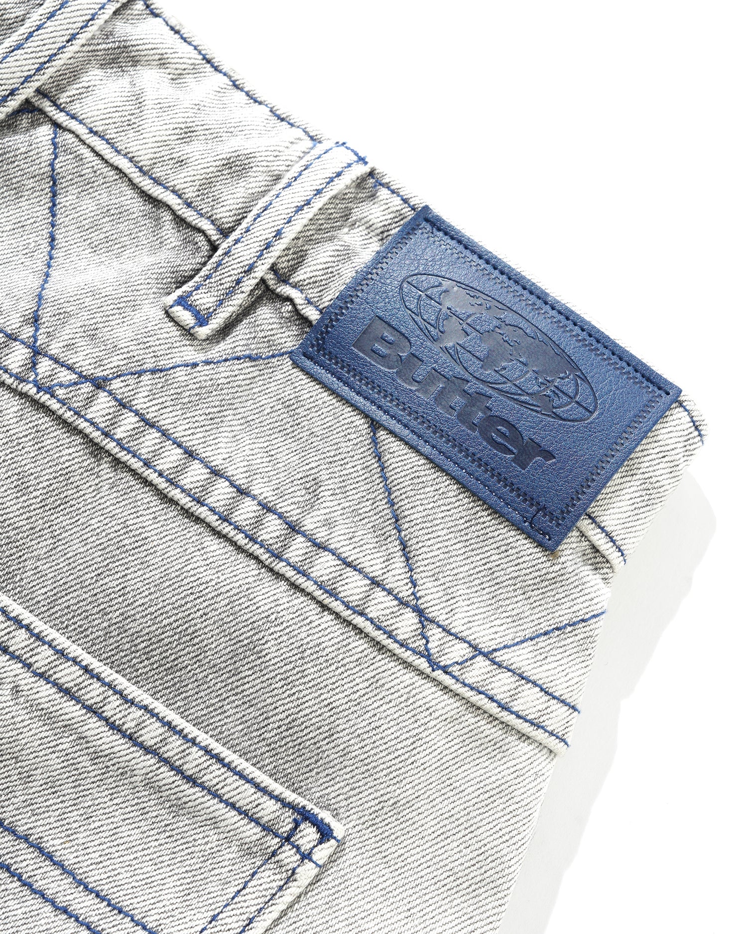 Bronco Denim Shorts, Washed Grey