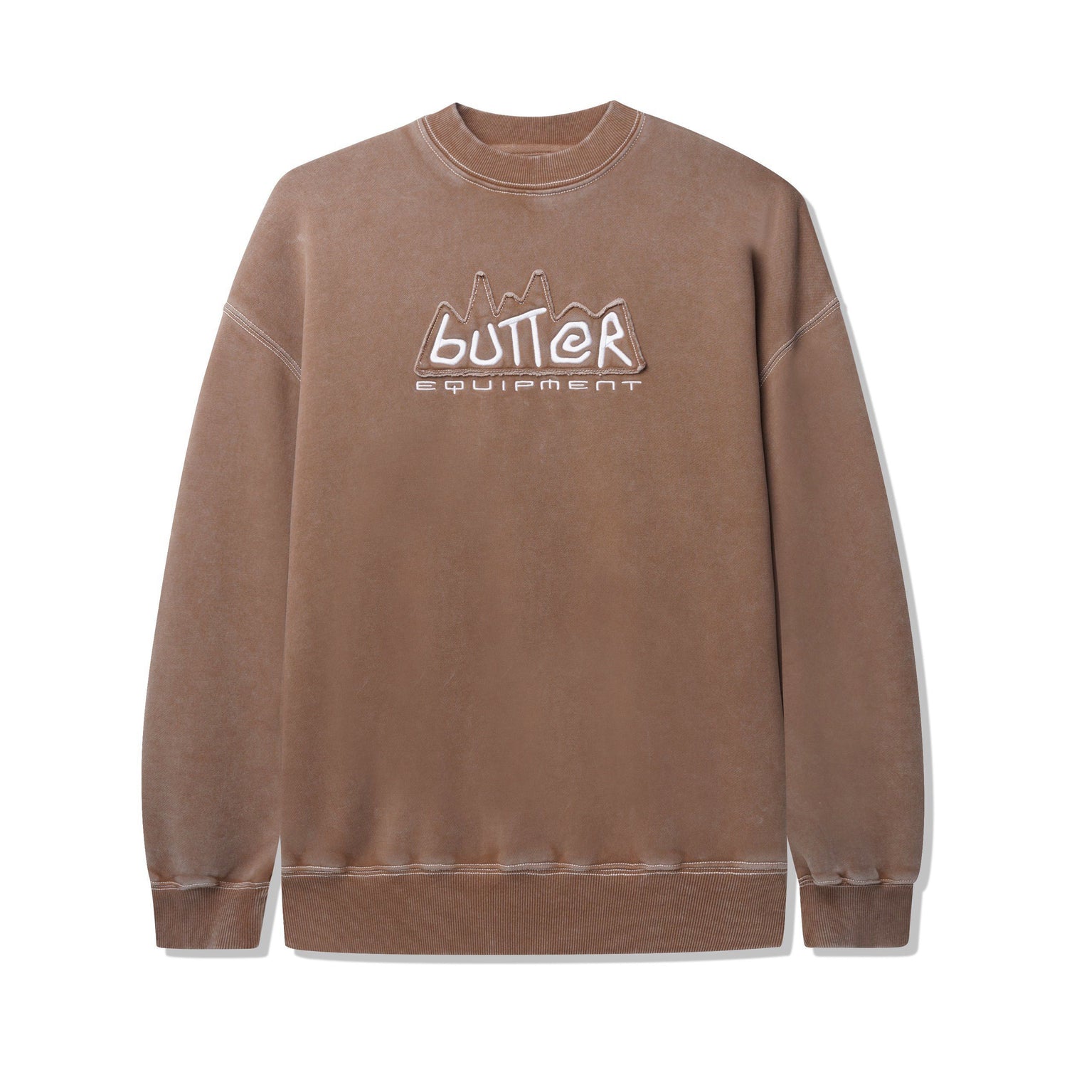 Equipment Applique Crewneck, Washed Brown