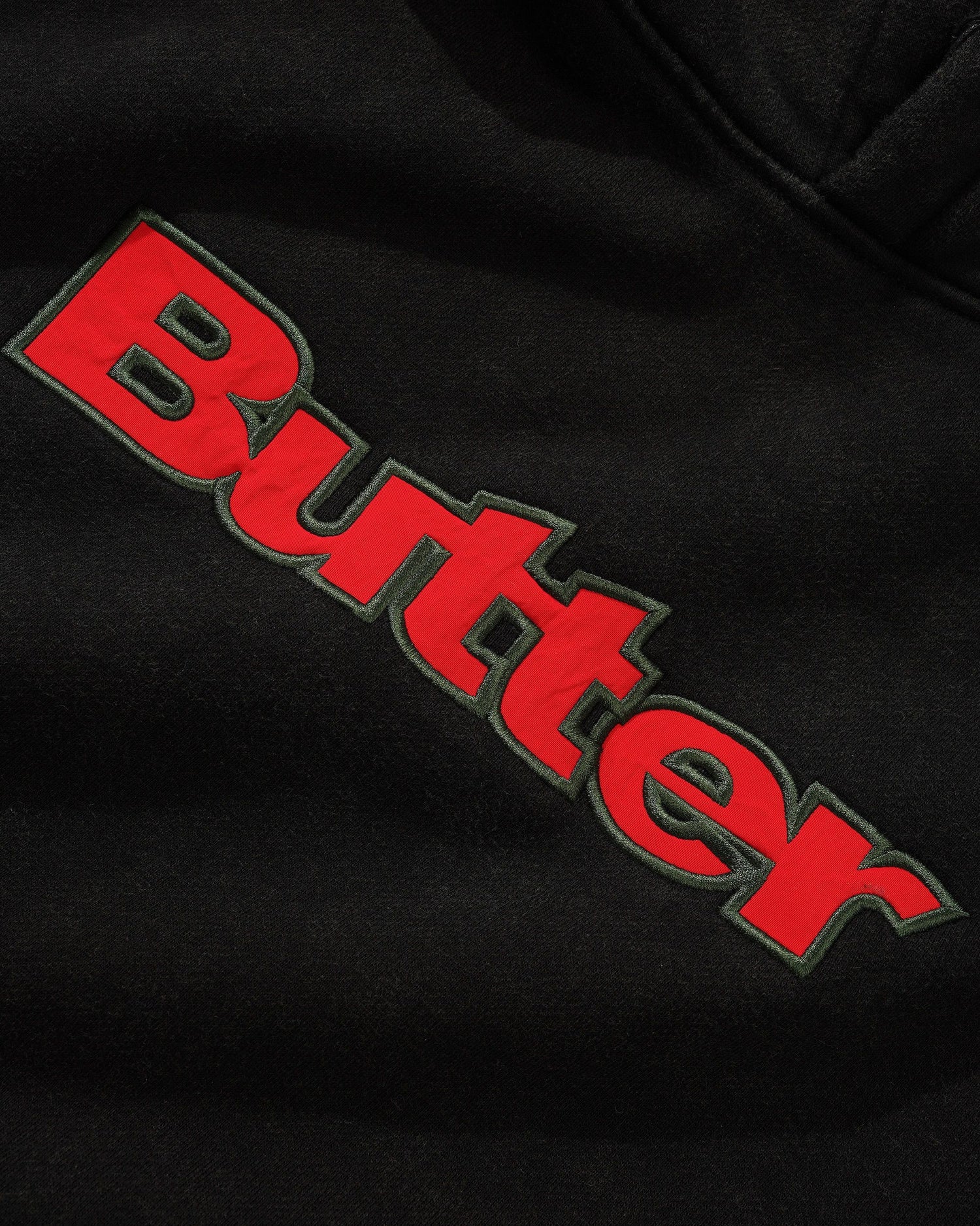 Nylon Logo Applique Pullover Hood, Black