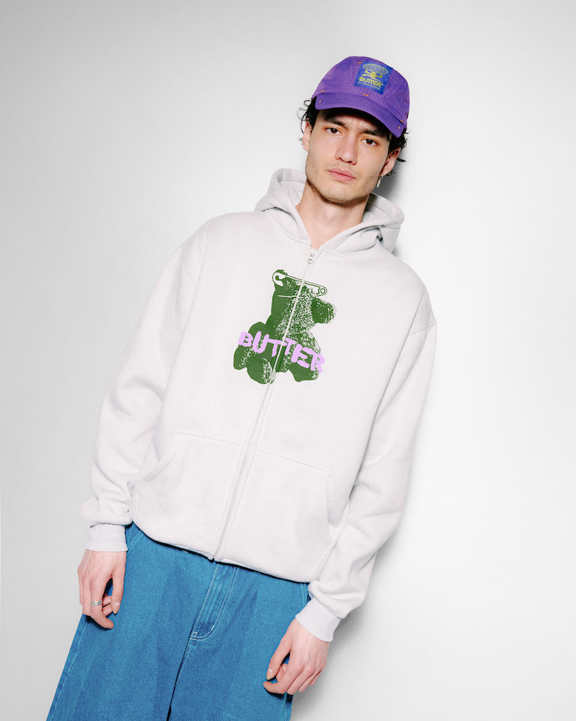 Teddy Bear Zip-Thru Hood, Black