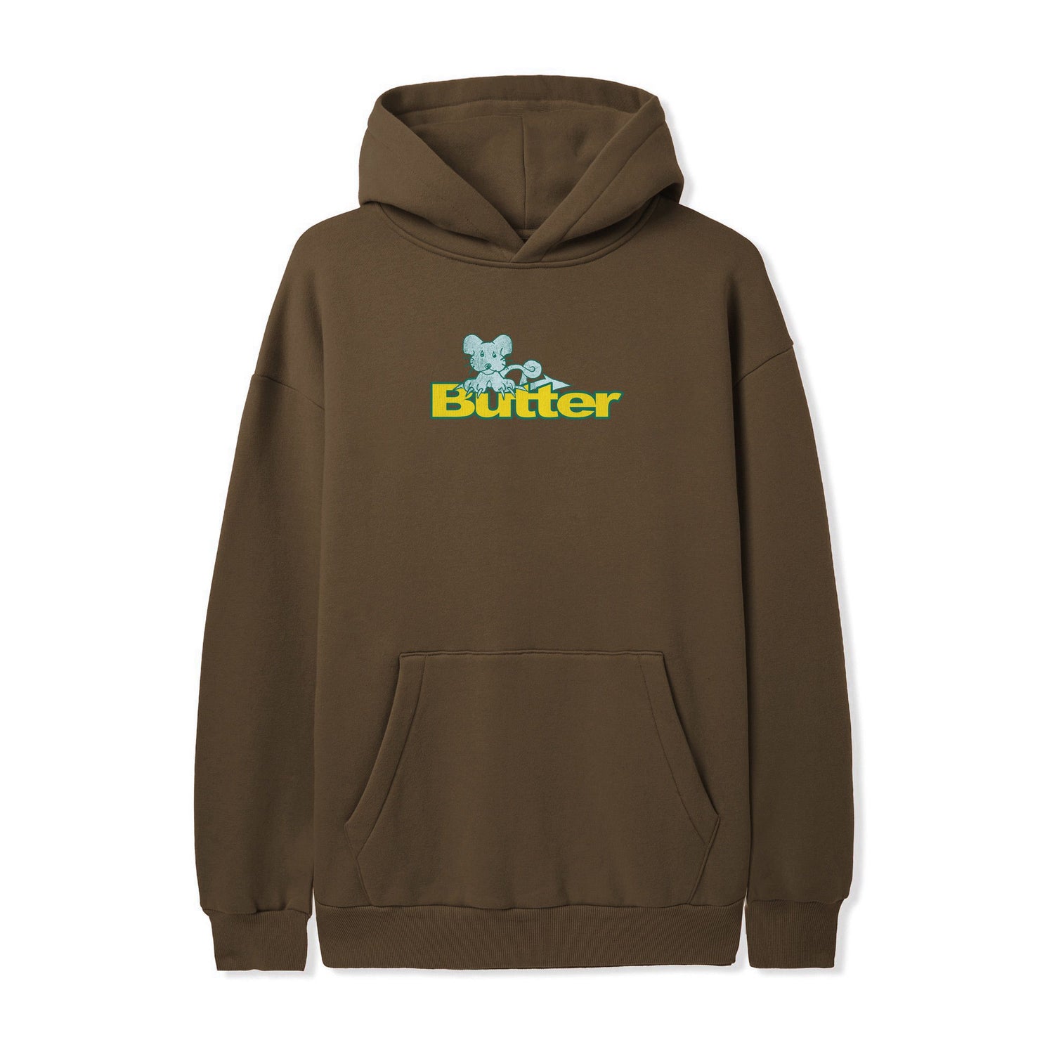 Rat Logo Pullover Hood, Washed Brown