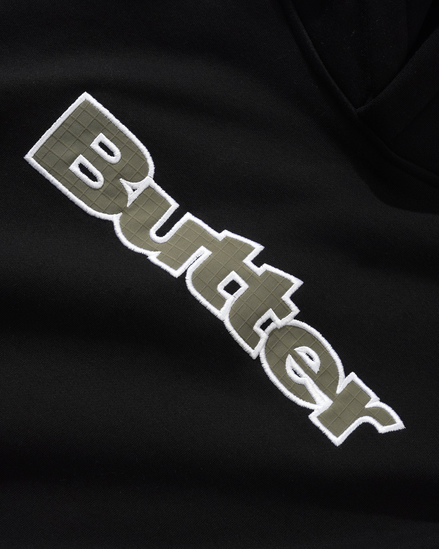 Ripstop Logo Applique Pullover Hood, Black