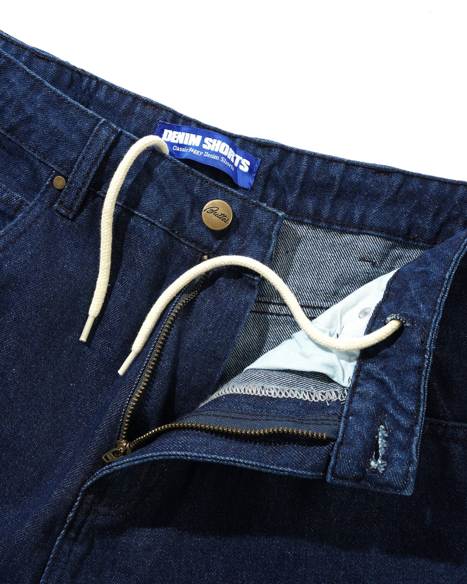 Rivet Denim Shorts, Raw Indigo