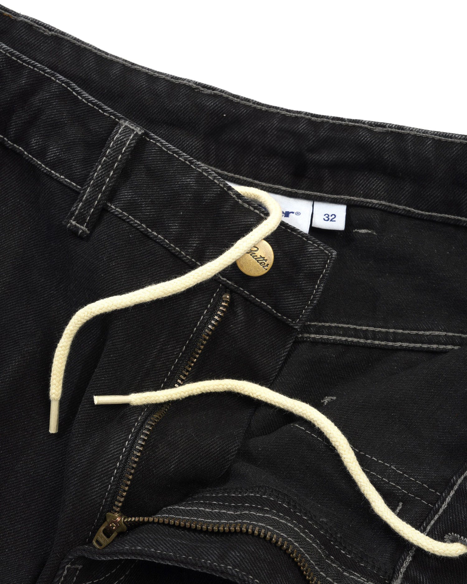 Scribble Denim Shorts, Washed Black