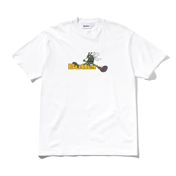 【BUTTER GOODS】 SPINNER TEE WHITE Butter Goods Men's Spinner T-Shirt in White Butter Goods