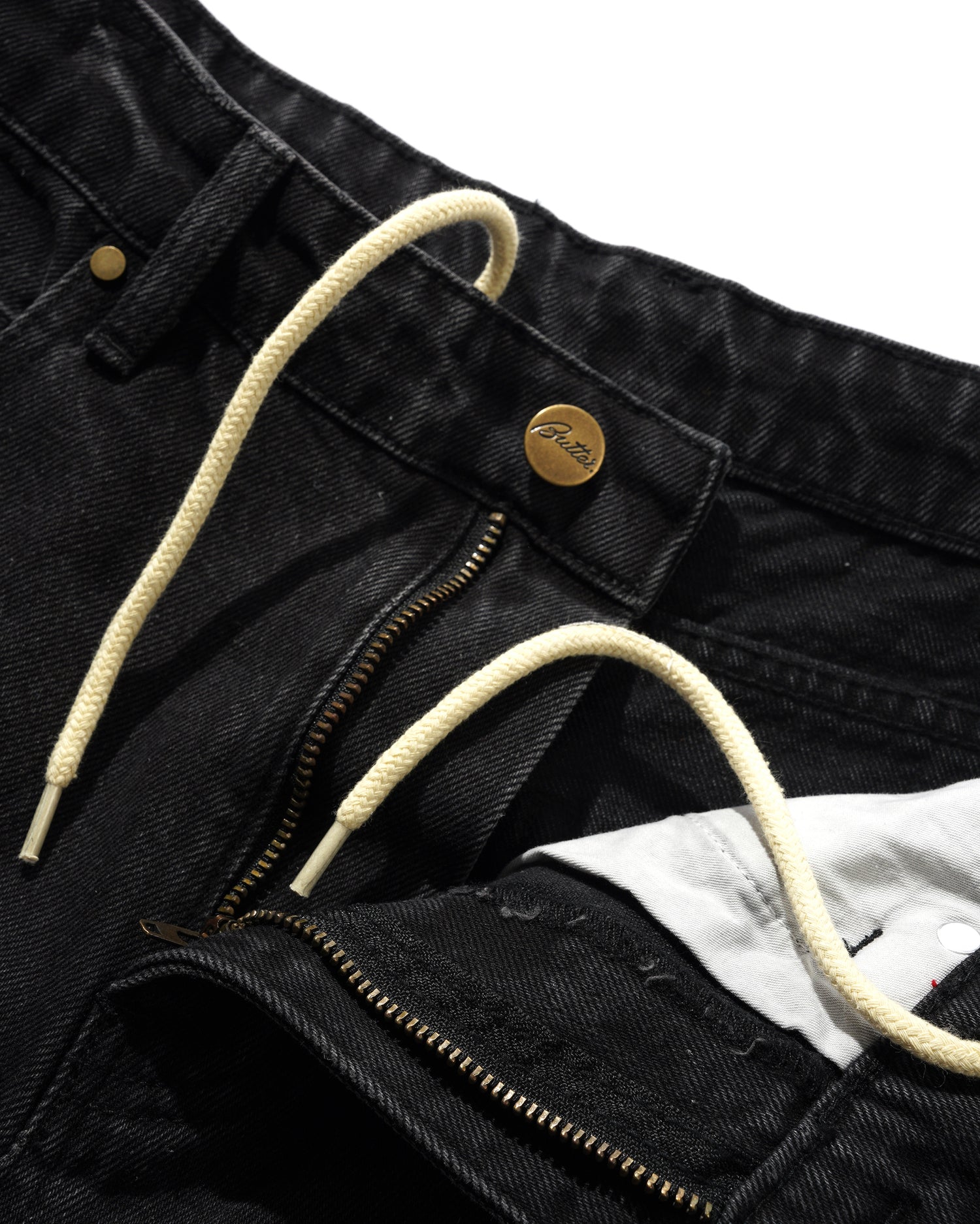 Straight Leg Denim Jeans, Washed Black