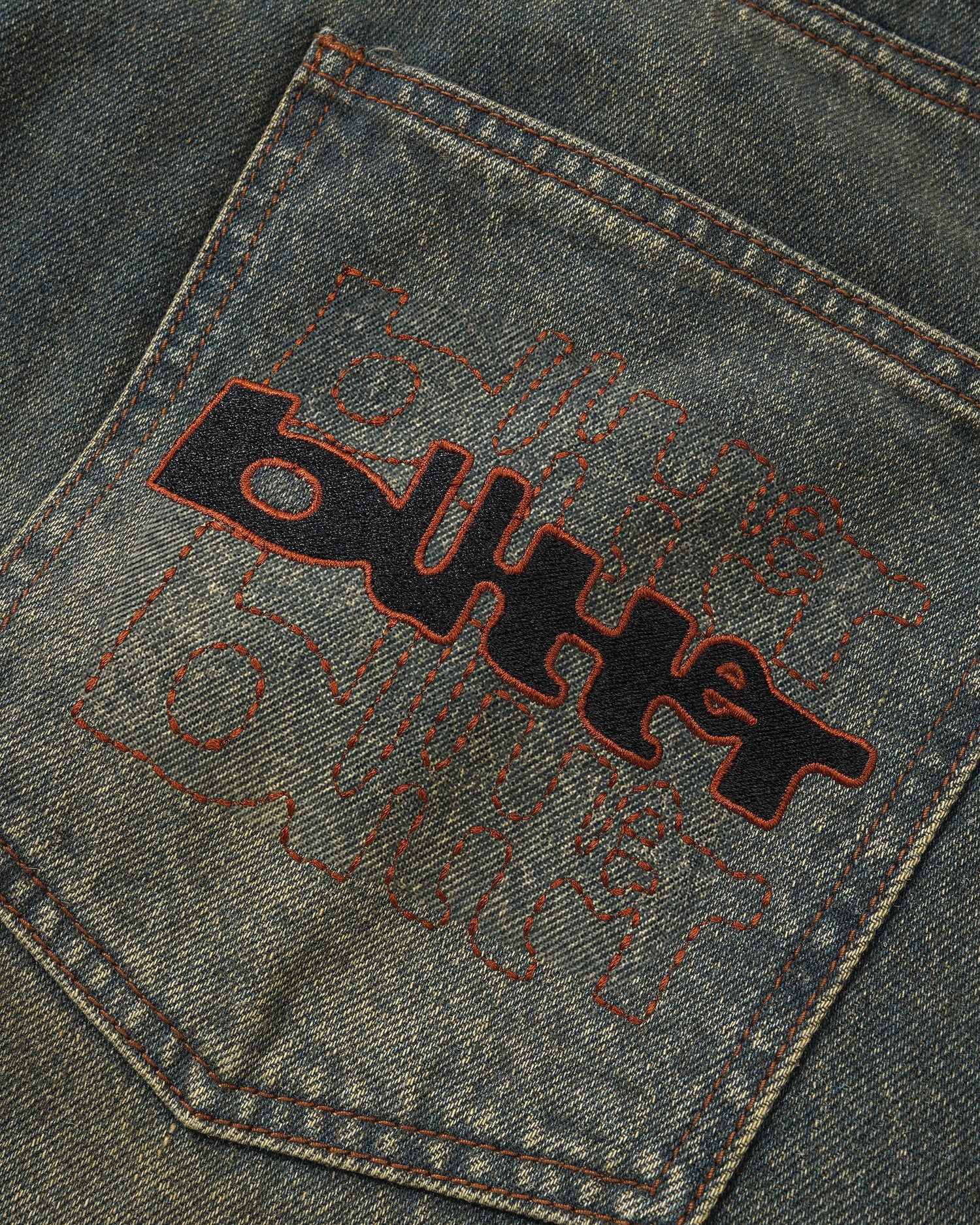 Warped Denim Shorts, Dirty Wash Indigo