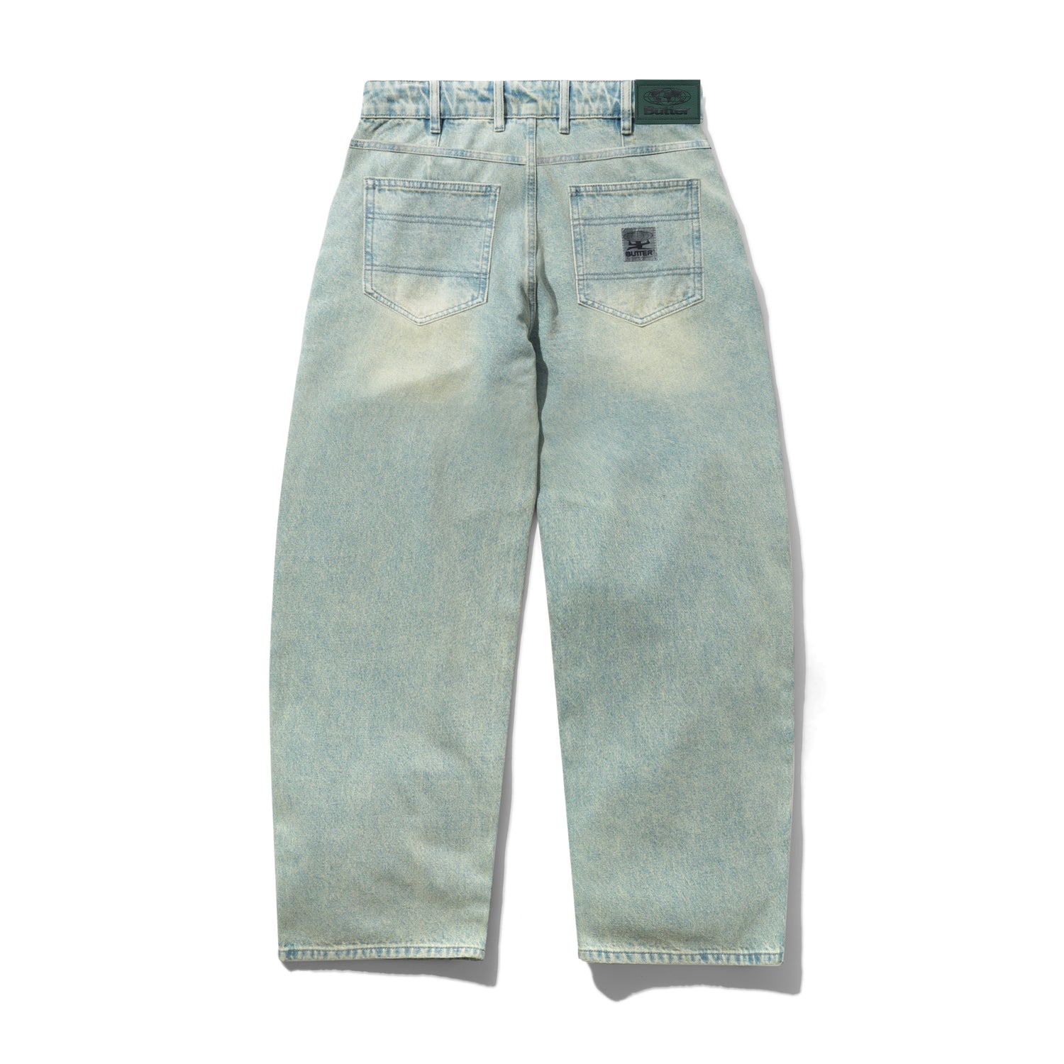 Wide Cut Denim Jeans, Tinted Blue Wash