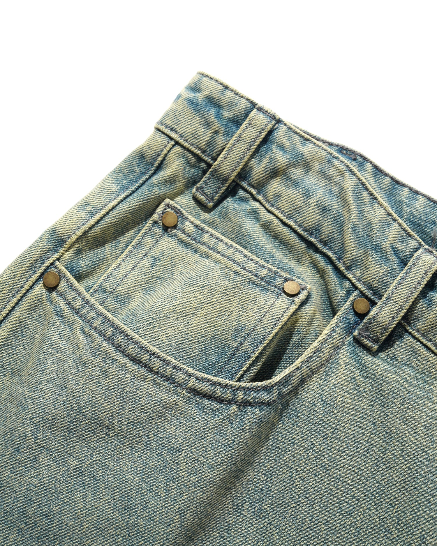 Wide Cut Denim Jeans, Tinted Blue Wash