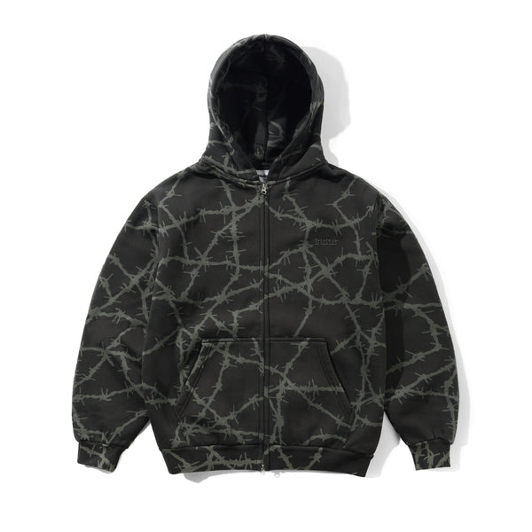 butter goods ジップパーカー バターグッズ パーカー BUTTER GOODS FABRIC APPLIQUE ZIP THRU