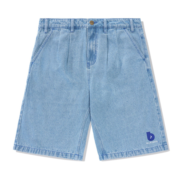 bluenotepleateddenimshortswash