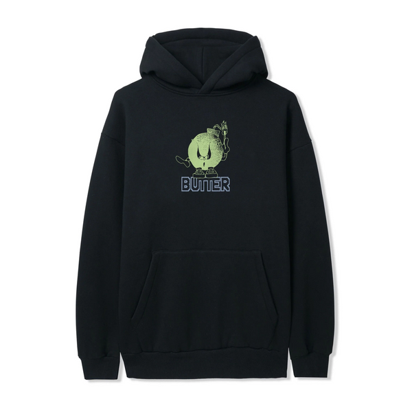 【BUTTER GOODS】 Puff Rounded Logo Pullover Hood : Black butter-goods-puff-rounded-logo