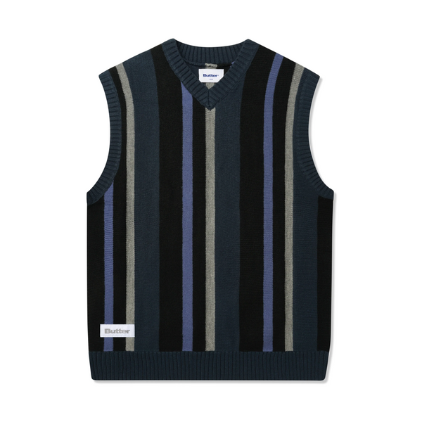 Kingston Knit Vest, Navy – Butter Goods