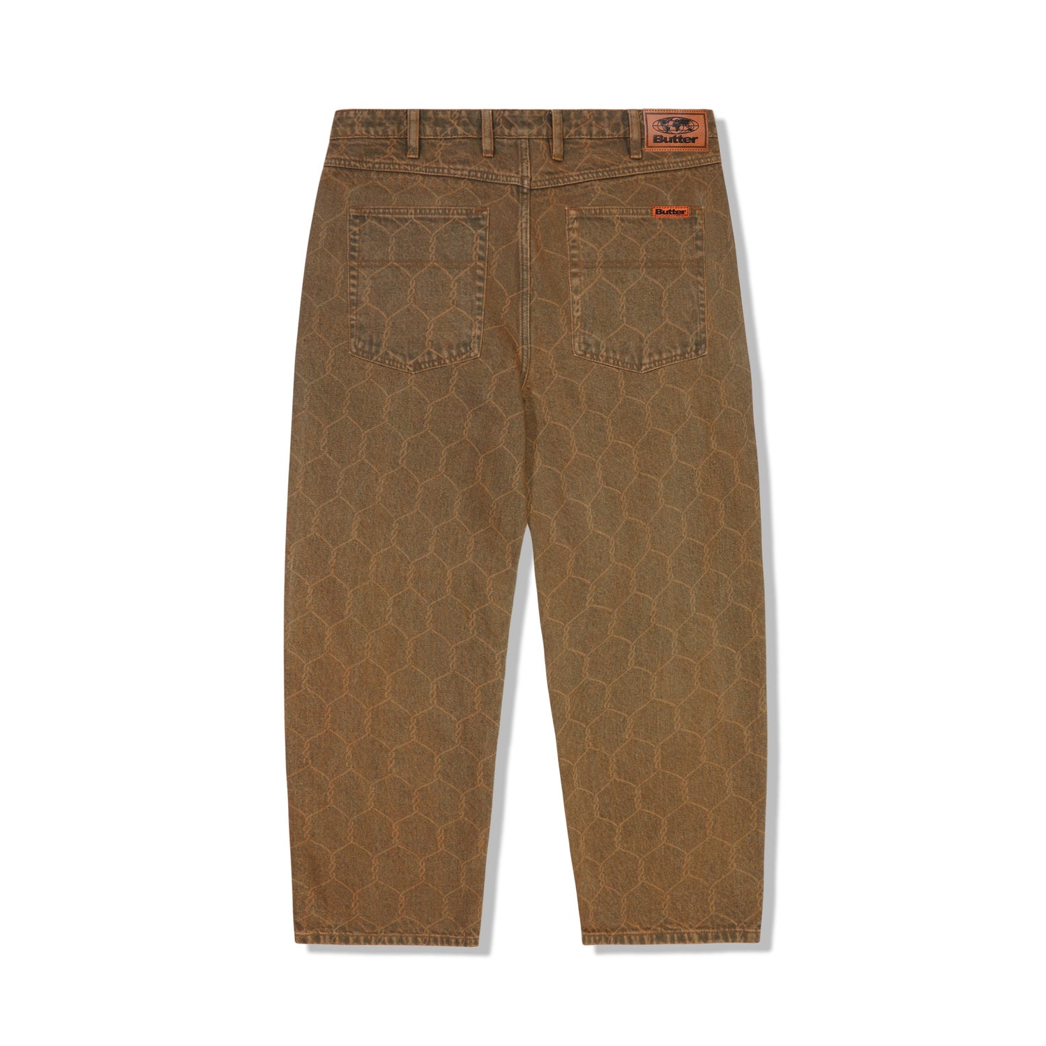 Chain Link Denim Jeans, Washed Brown