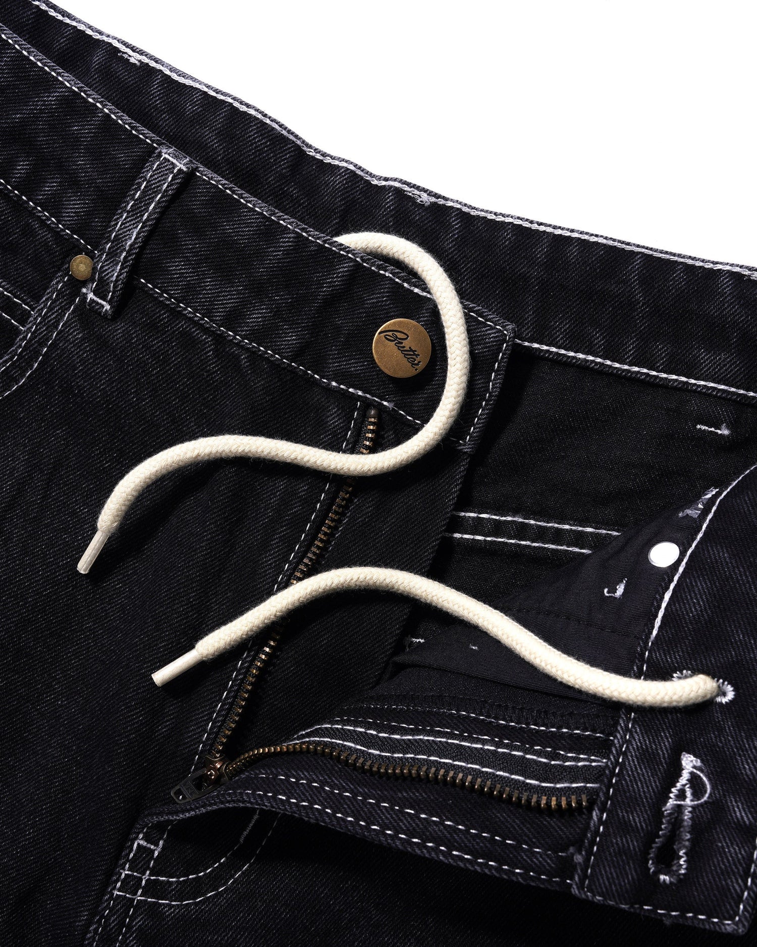 Scribble Denim Pants, Flat Black