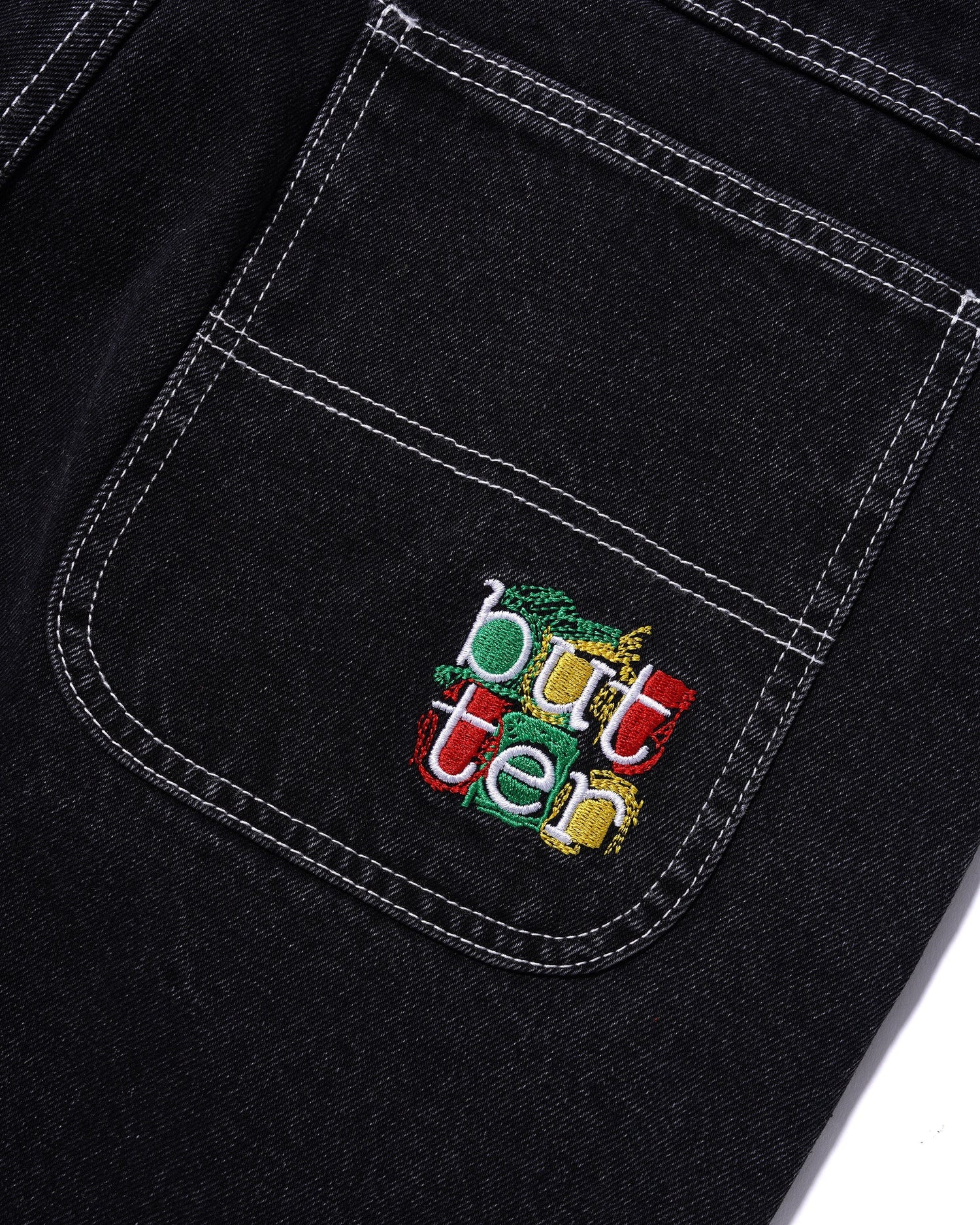Scribble Denim Pants, Flat Black