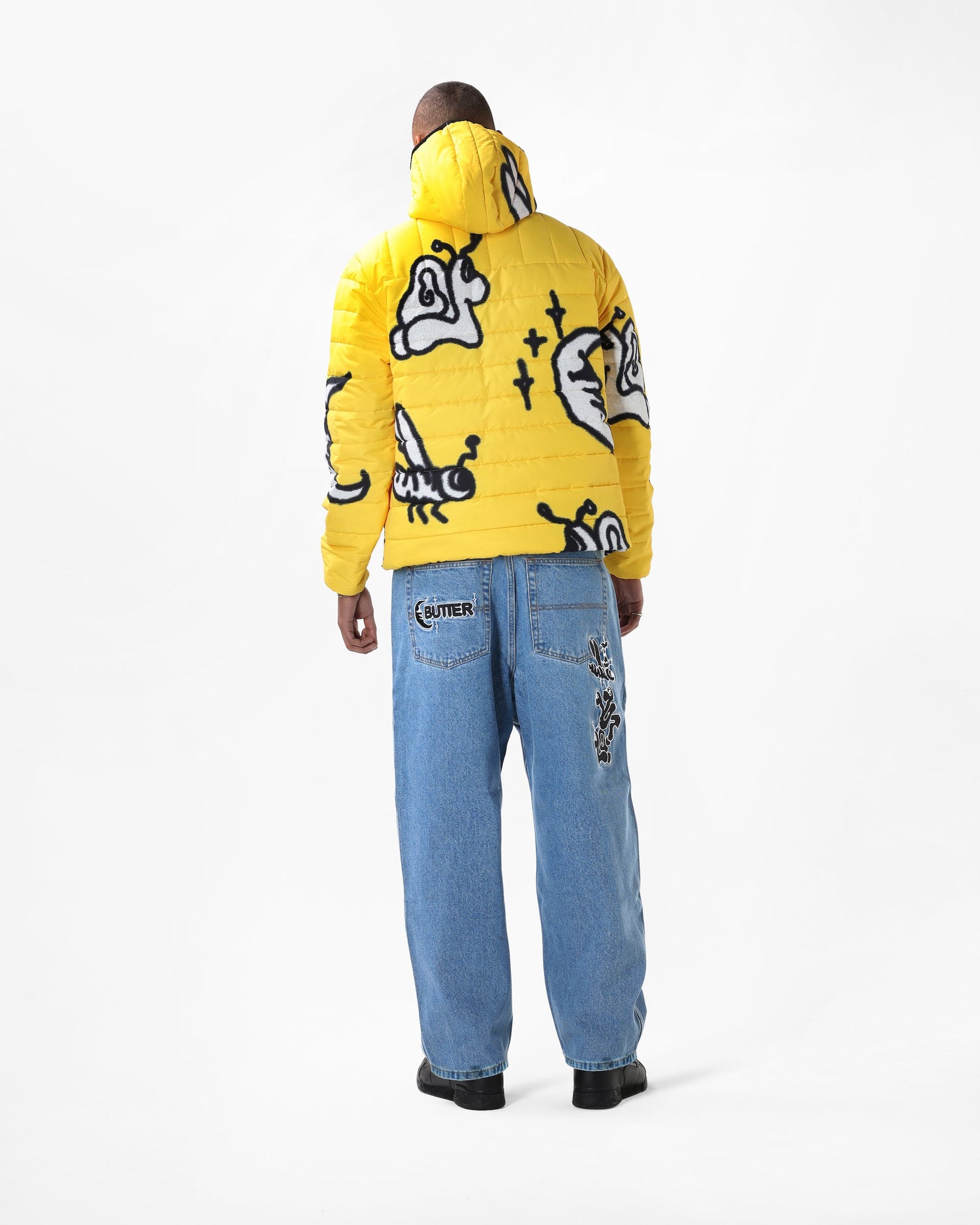 Critter Puffer Anorak Jacket, Yellow