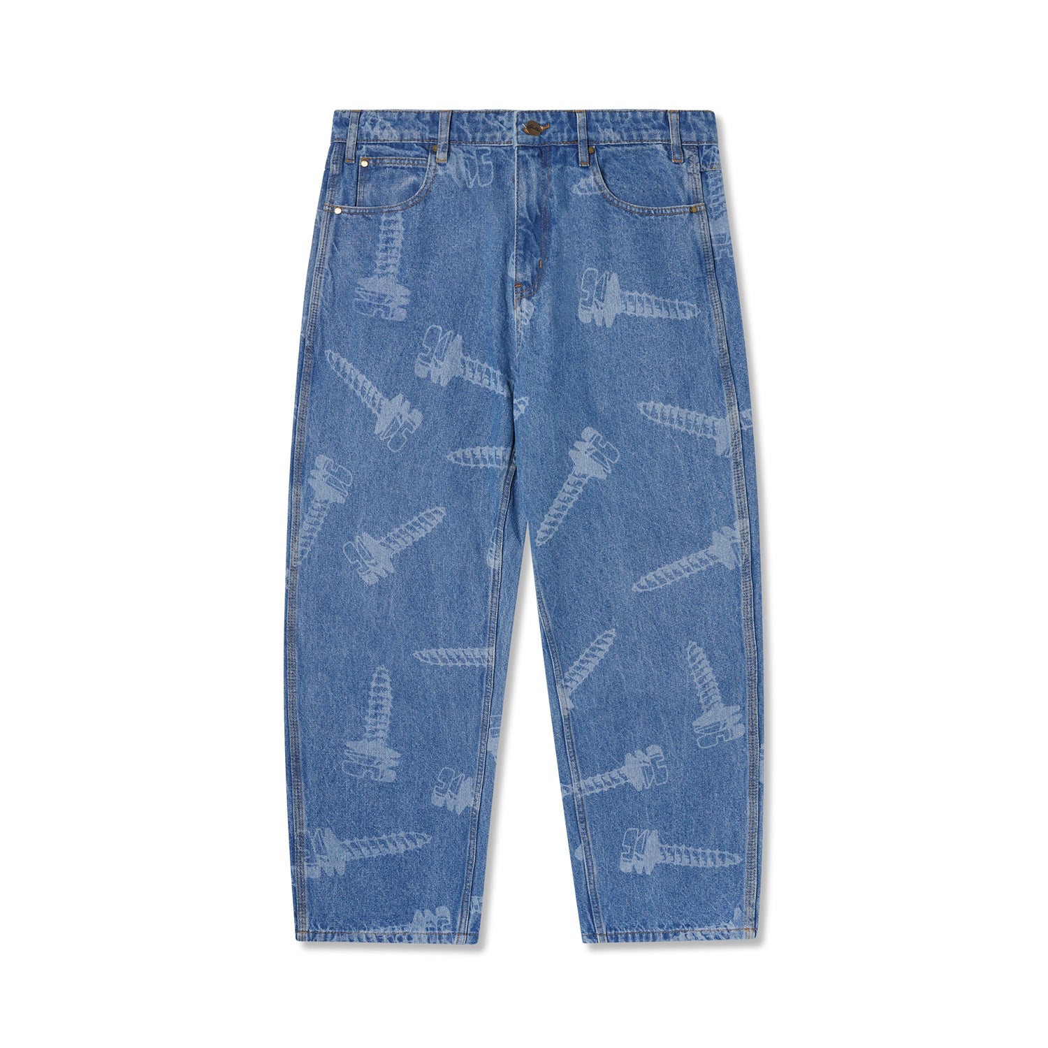 Screw Denim Jeans, Washed Indigo