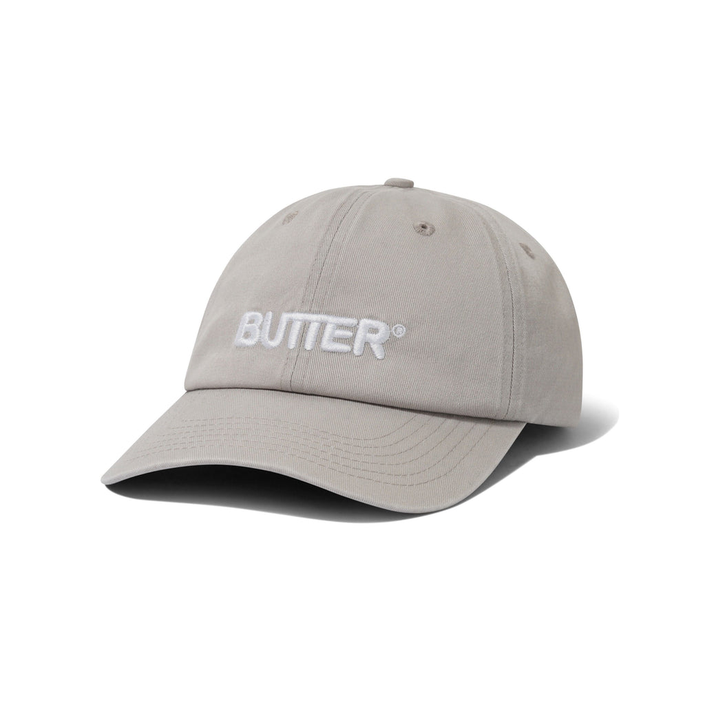 Rounded Logo 6 Panel Cap Washed Light Grey