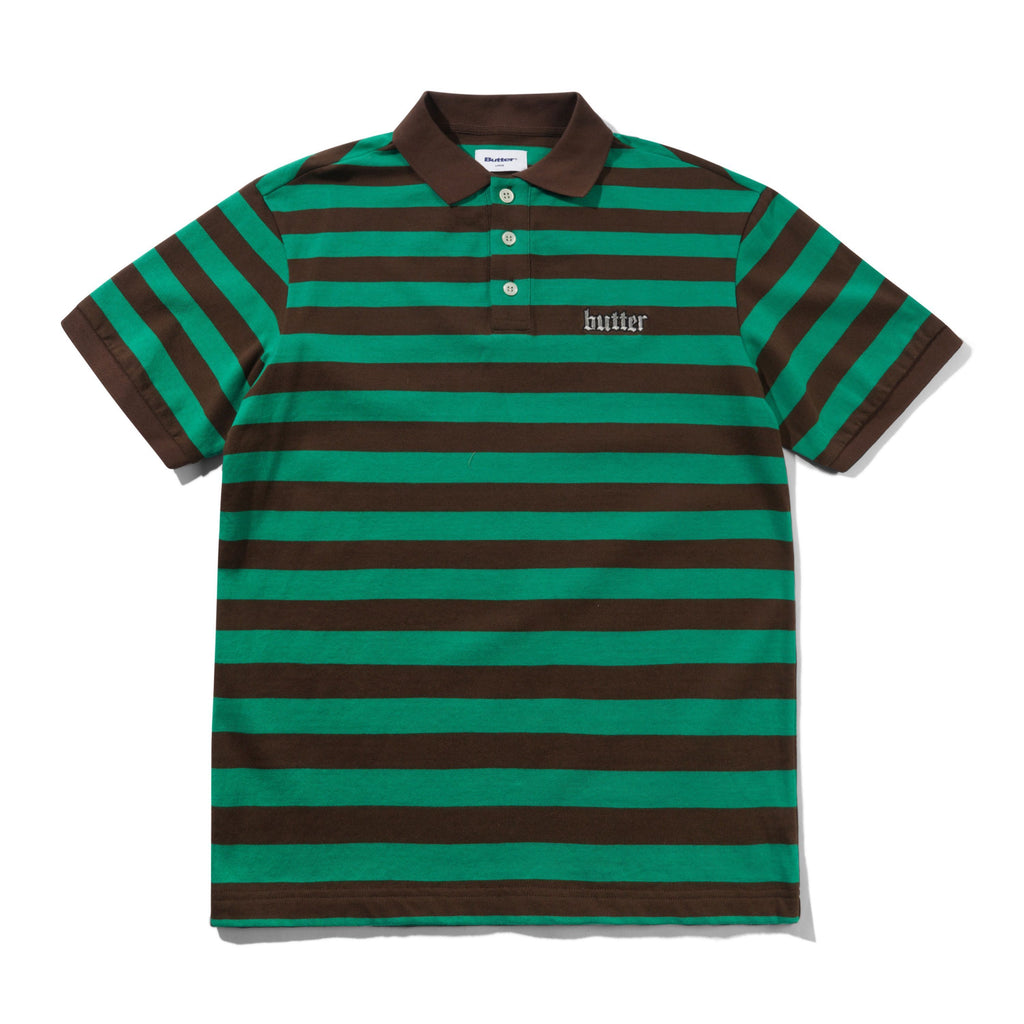 Striped Polo Shirt Green / Brown