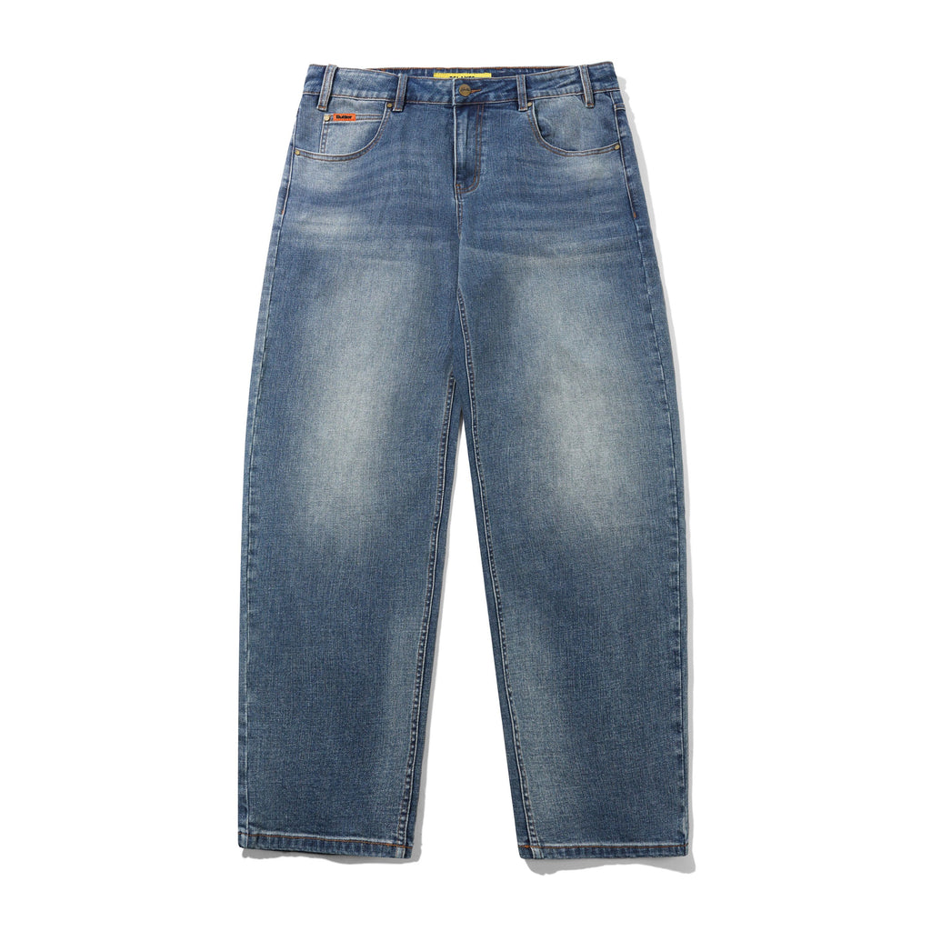 Relaxed Denim Jeans Distressed Blue