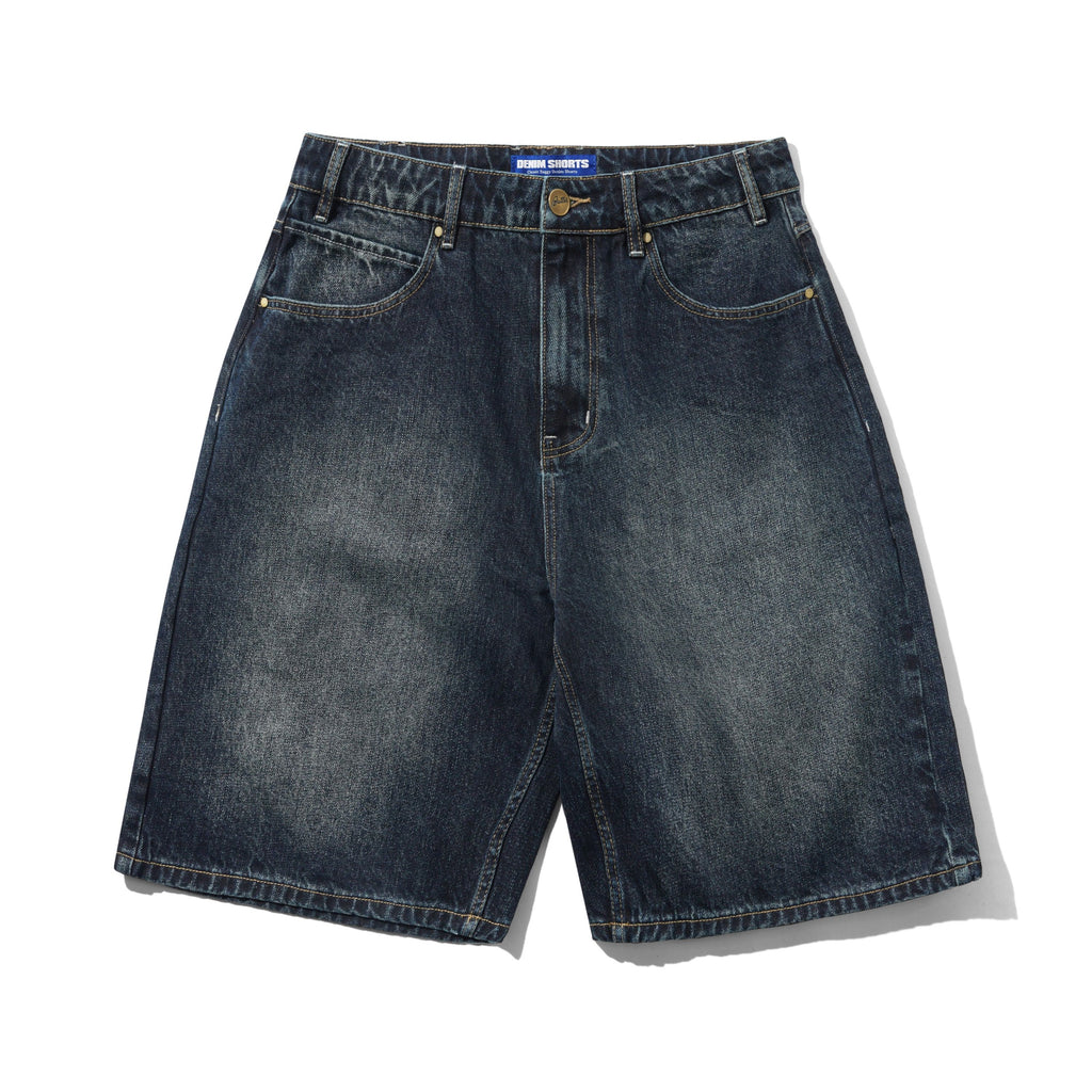 Solar Fade Denim Shorts Blue Tint Ripple