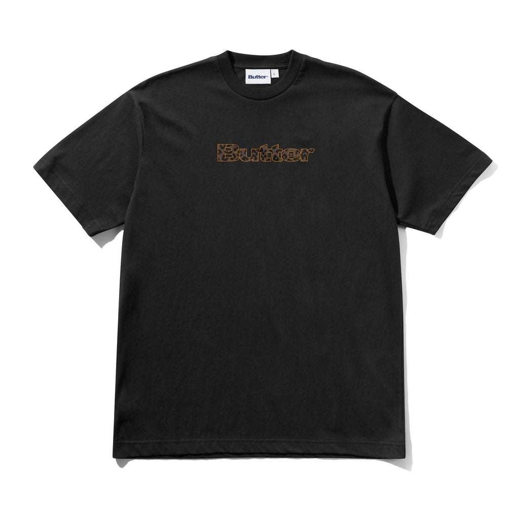 Leopard Print Logo Tee Black