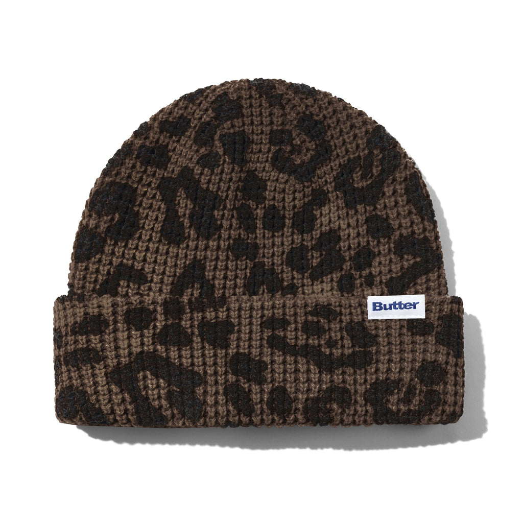 Distress Waffle Beanie Leopard