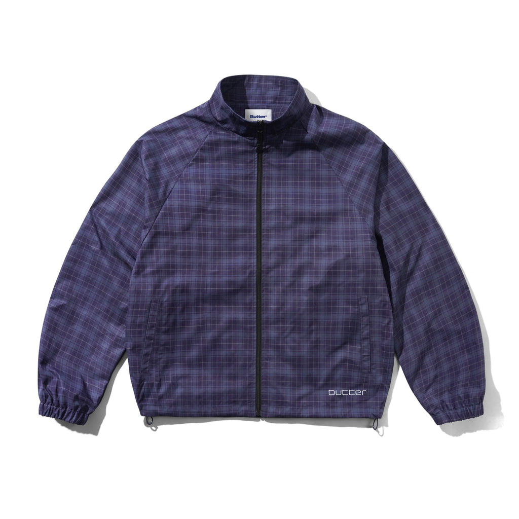 Plaid Nylon Jacket Navy
