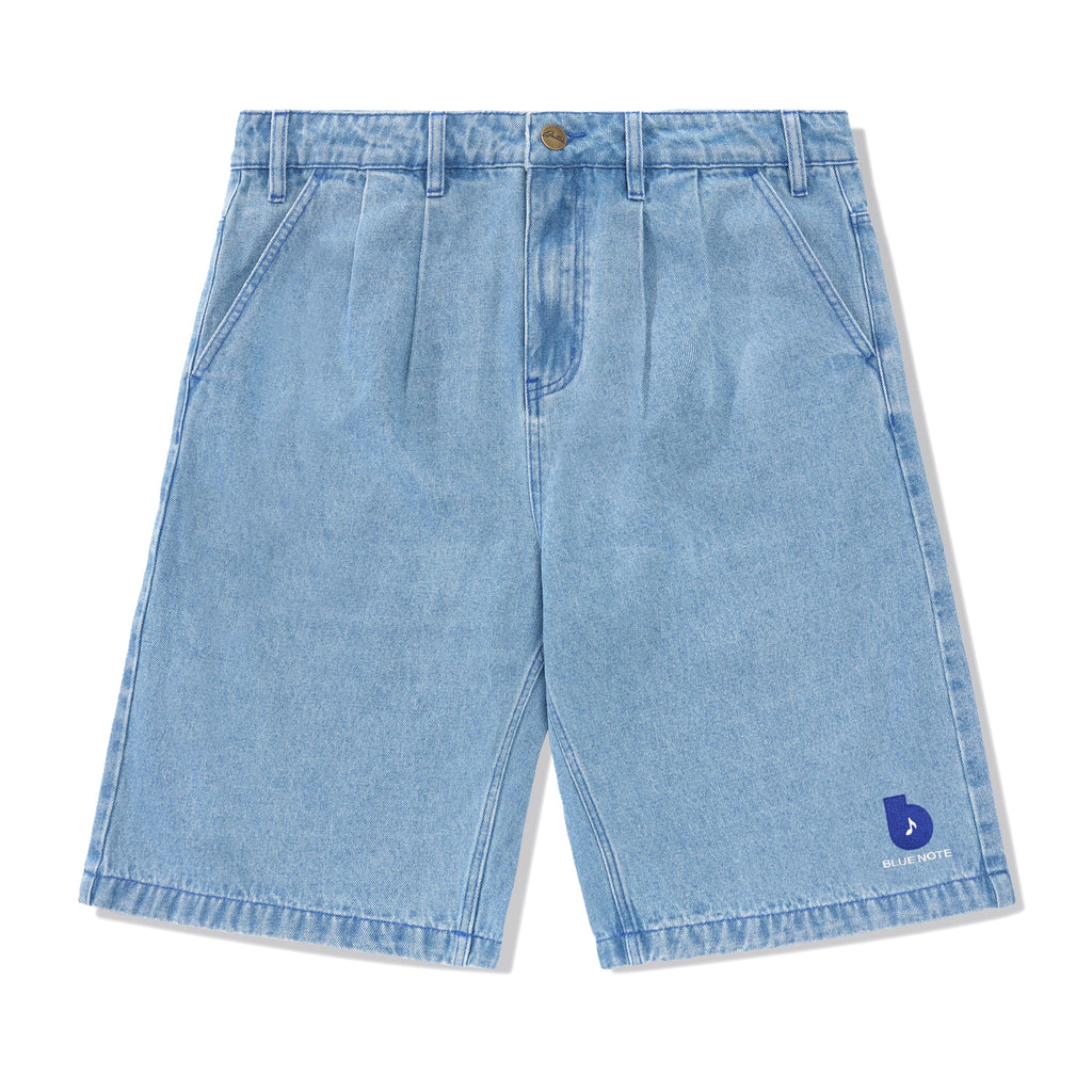 Blue Note Pleated Denim Shorts