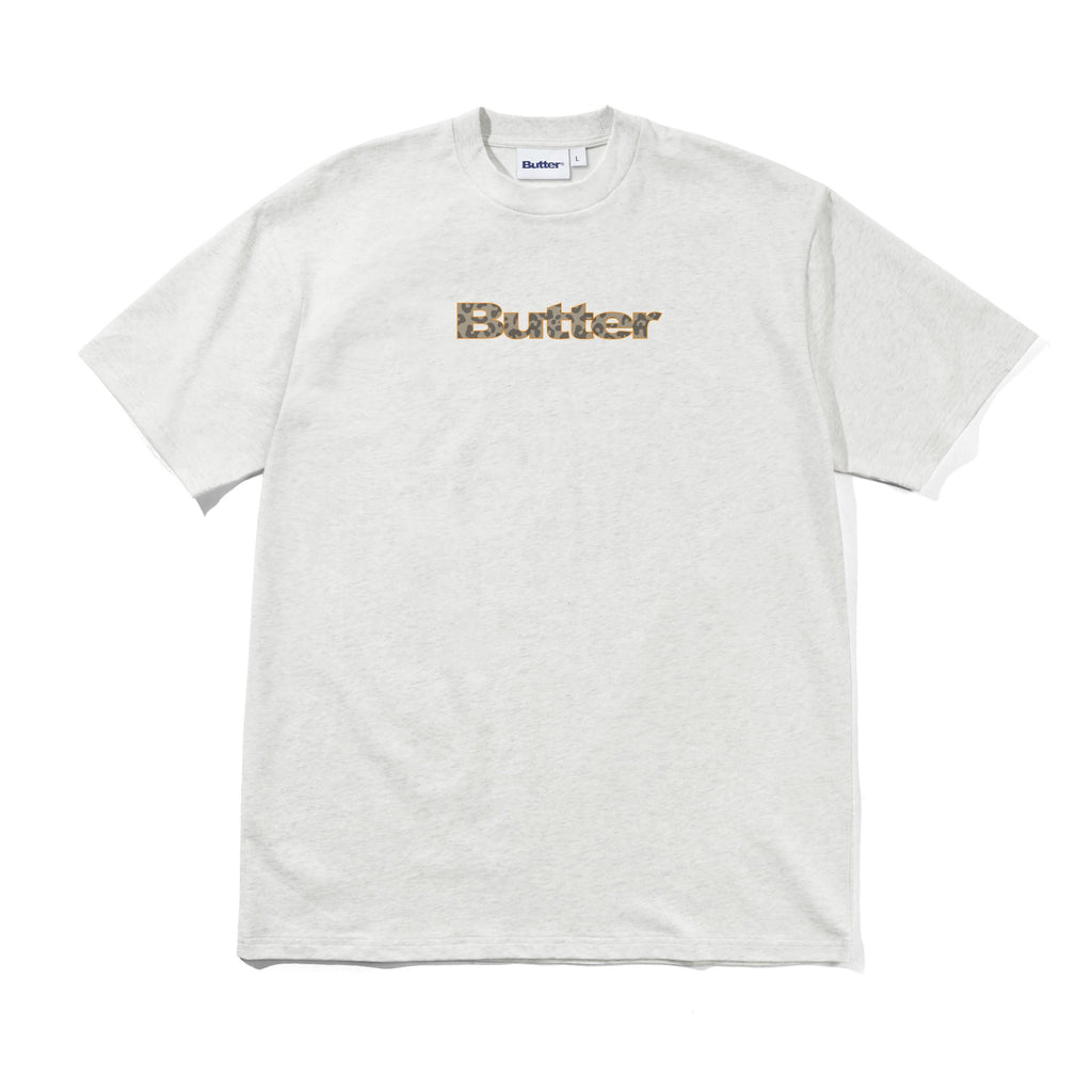 Leopard Print Logo Tee Ash