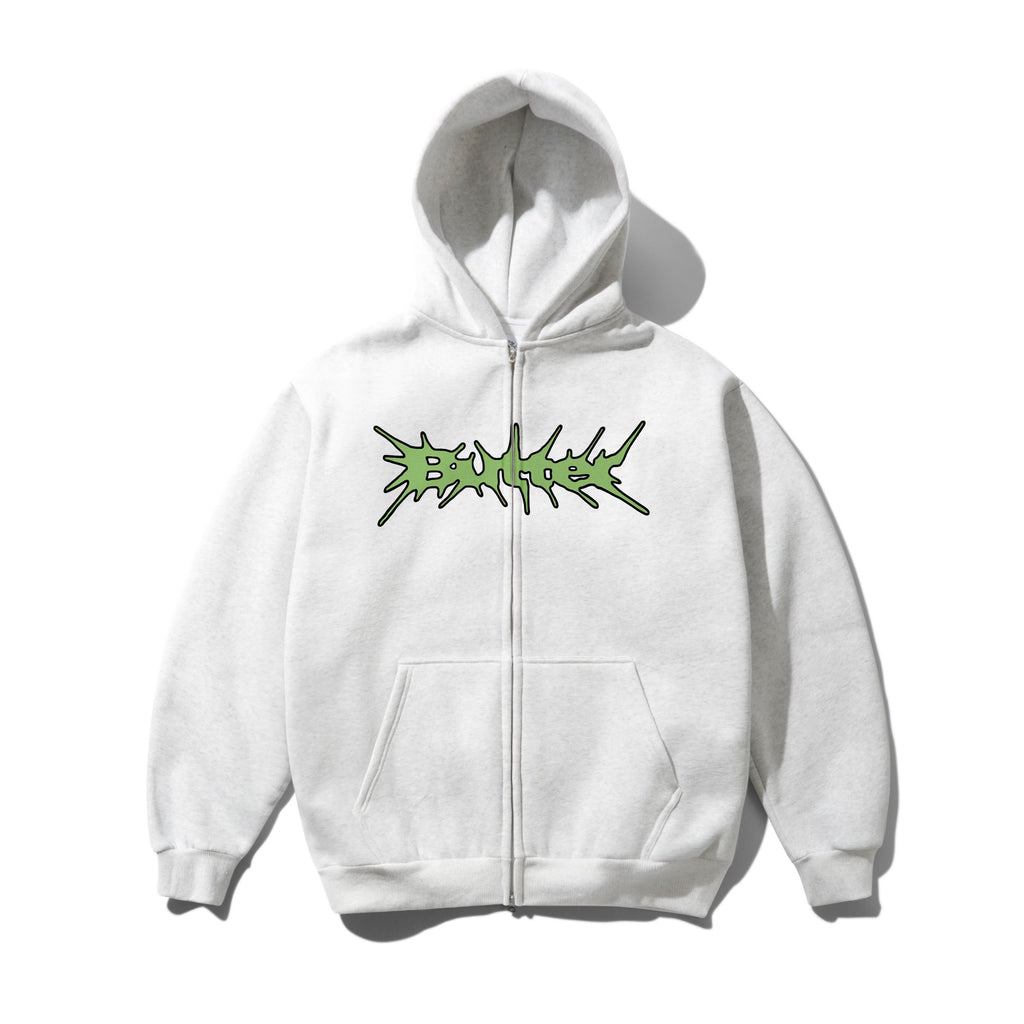Nail Logo Zip-Thru Hood Ash