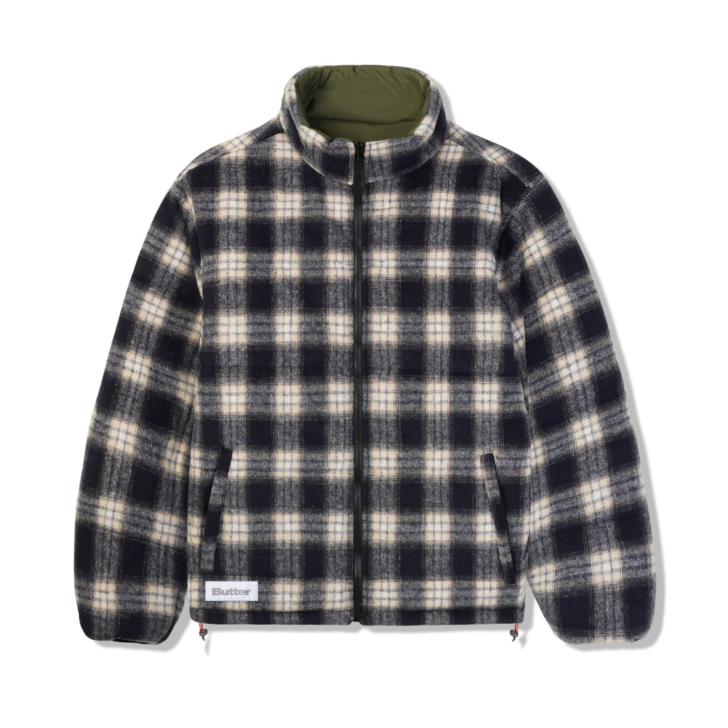 Reversible Plaid Puffer Jacket