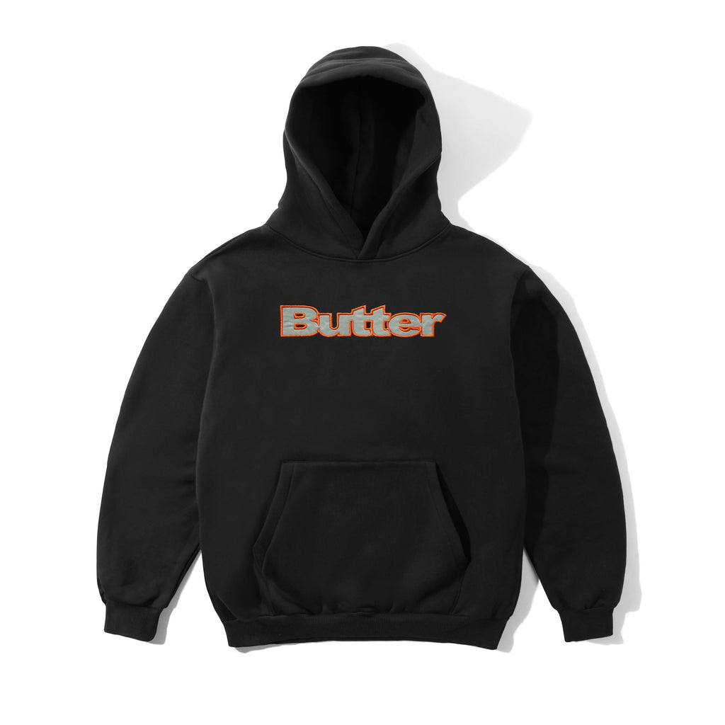 Satin Applique Pullover Black