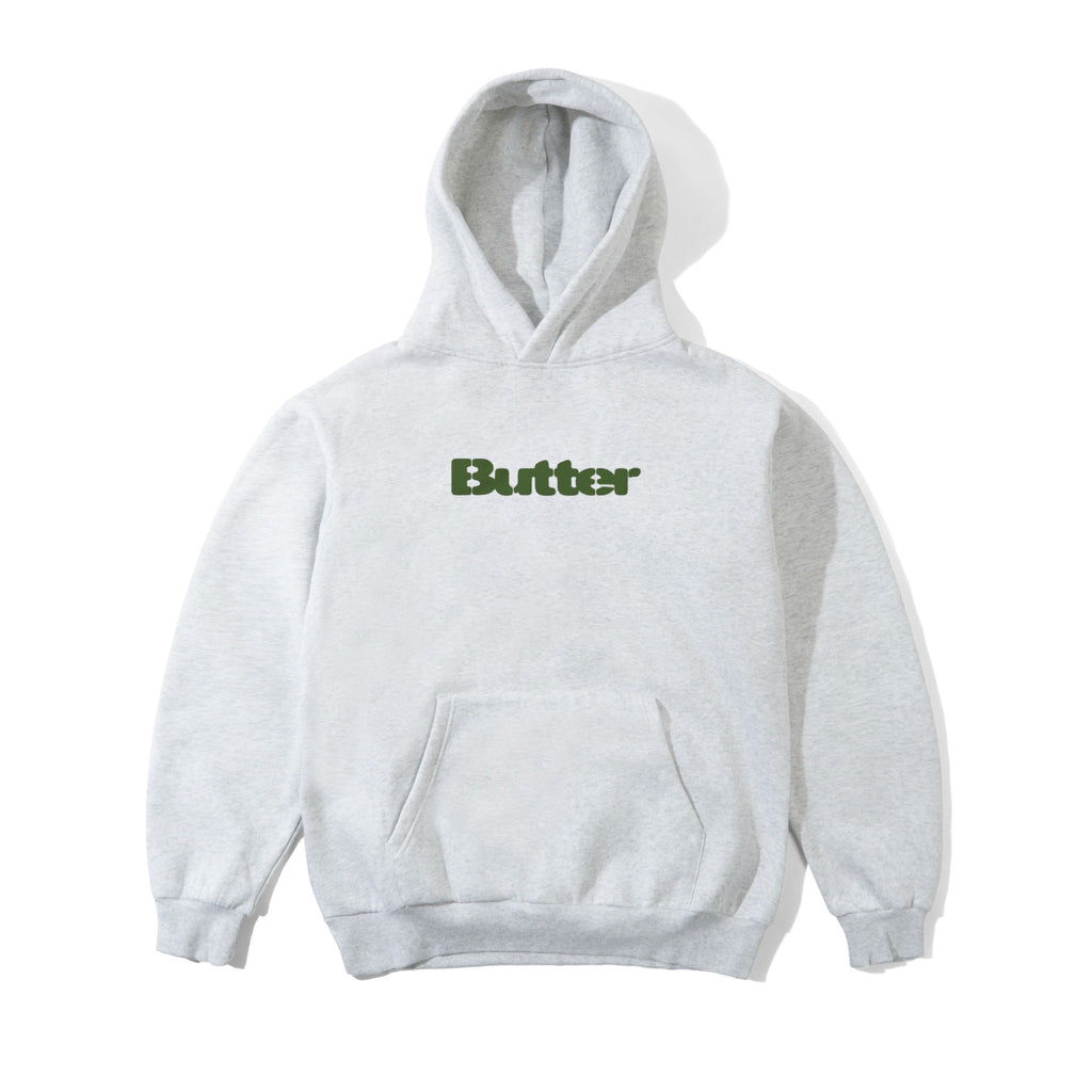 Stencil Logo Pullover Hood Ash