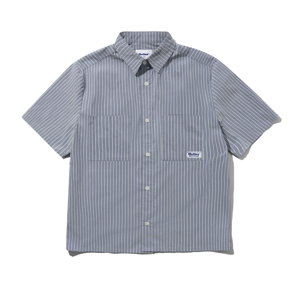 Vertical Stripe S_S Shirt Stone Blue