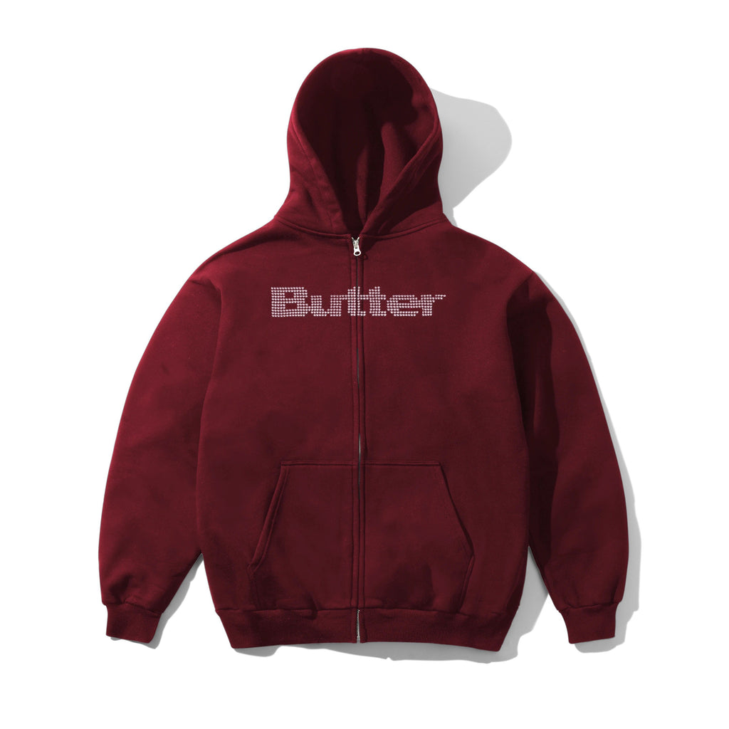 Stars Zip-Thru Hood Burgundy