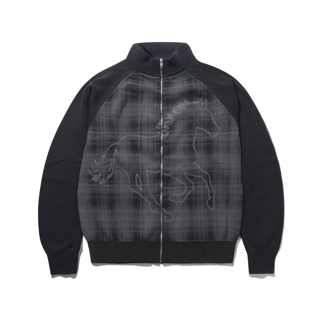 Mustang Zip-Thru Knit Sweater Black