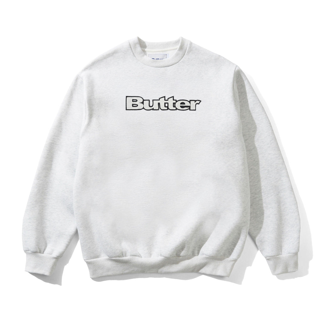 Satin Applique Logo Crewneck Ash