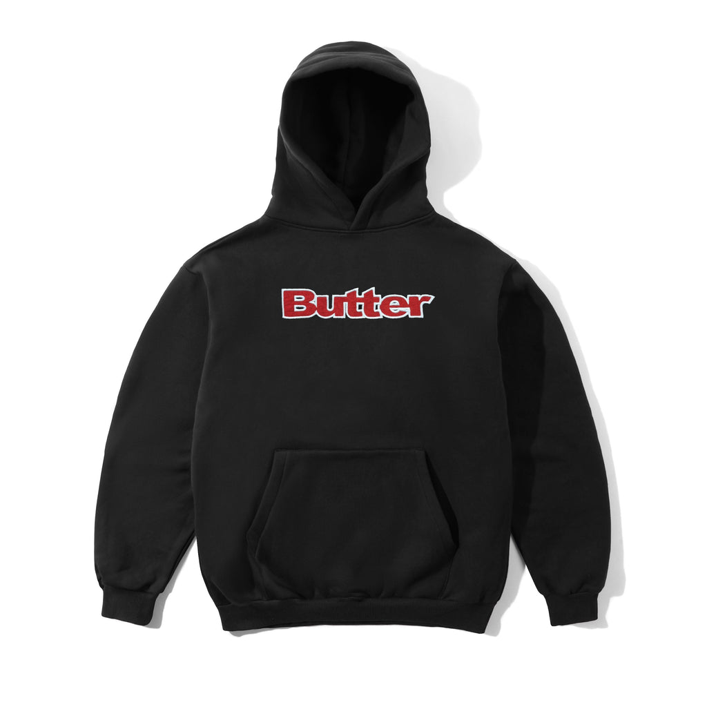 Ripstop Logo Applique Pullover Hood Black