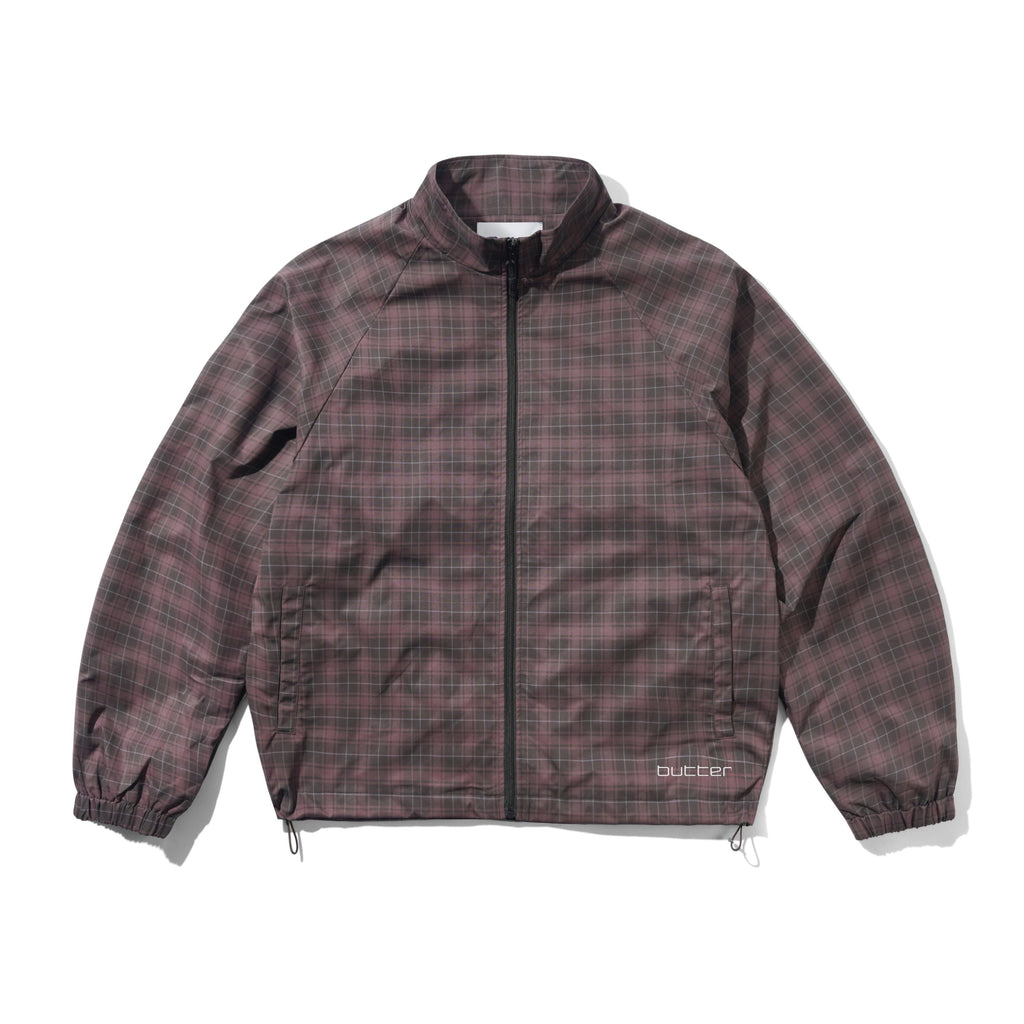 Plaid Nylon Jacket Burgundy