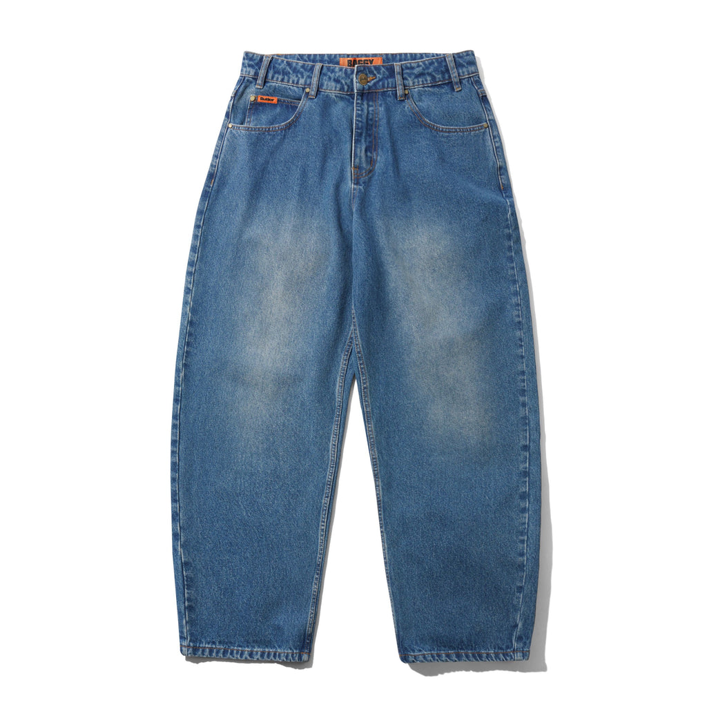 Baggy Denim Jeans Distressed Indigo