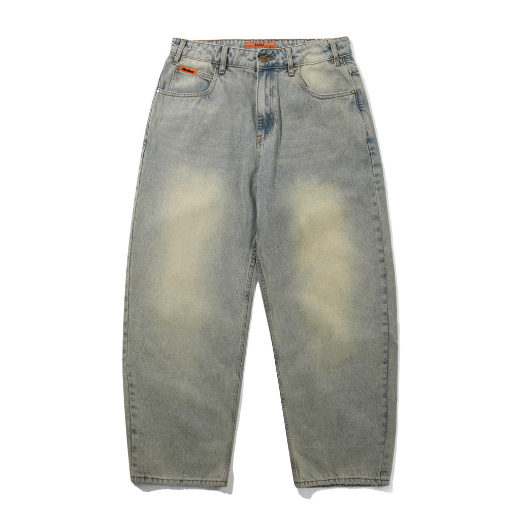 Baggy Denim Jeans Distressed Light Blue