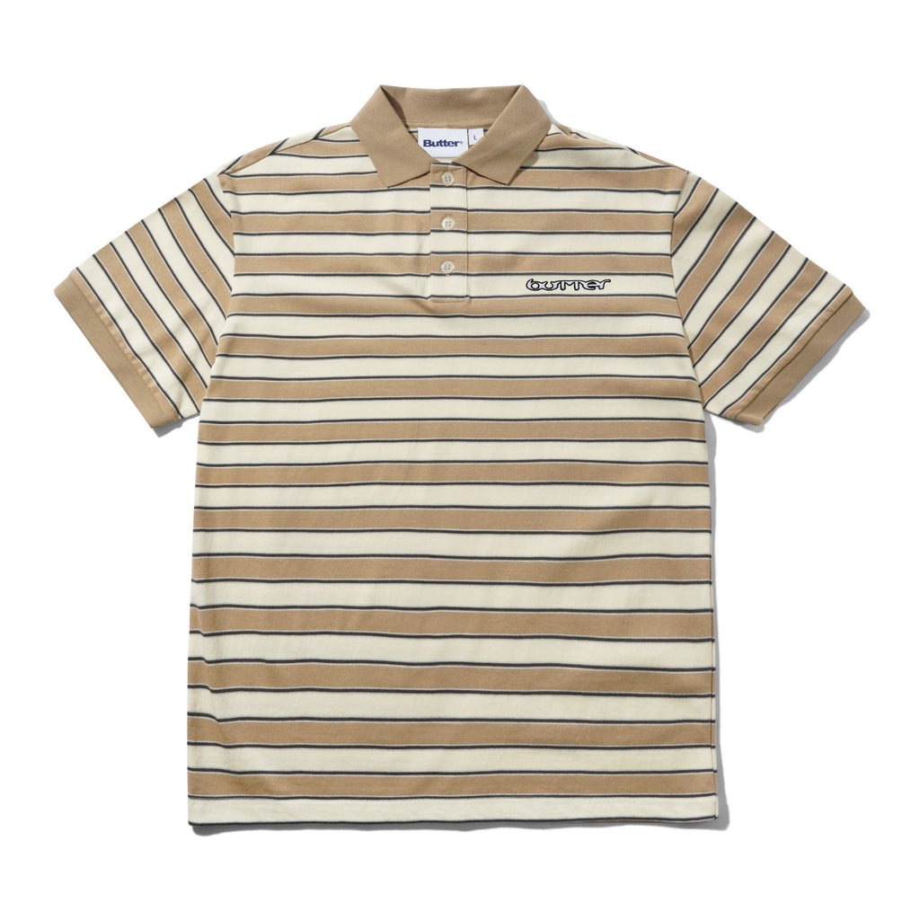 Witness Stripe Polo Tan_Ivory