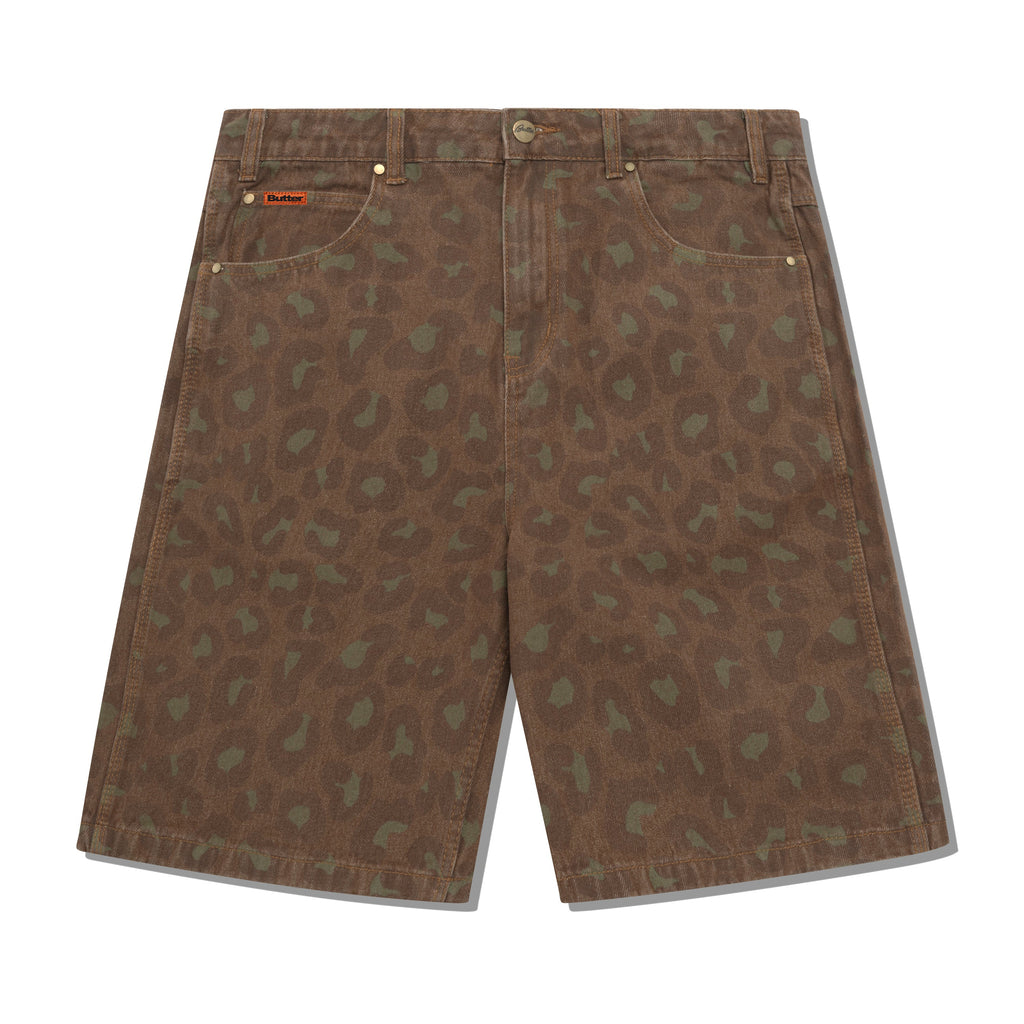 Leopard Denim Shorts