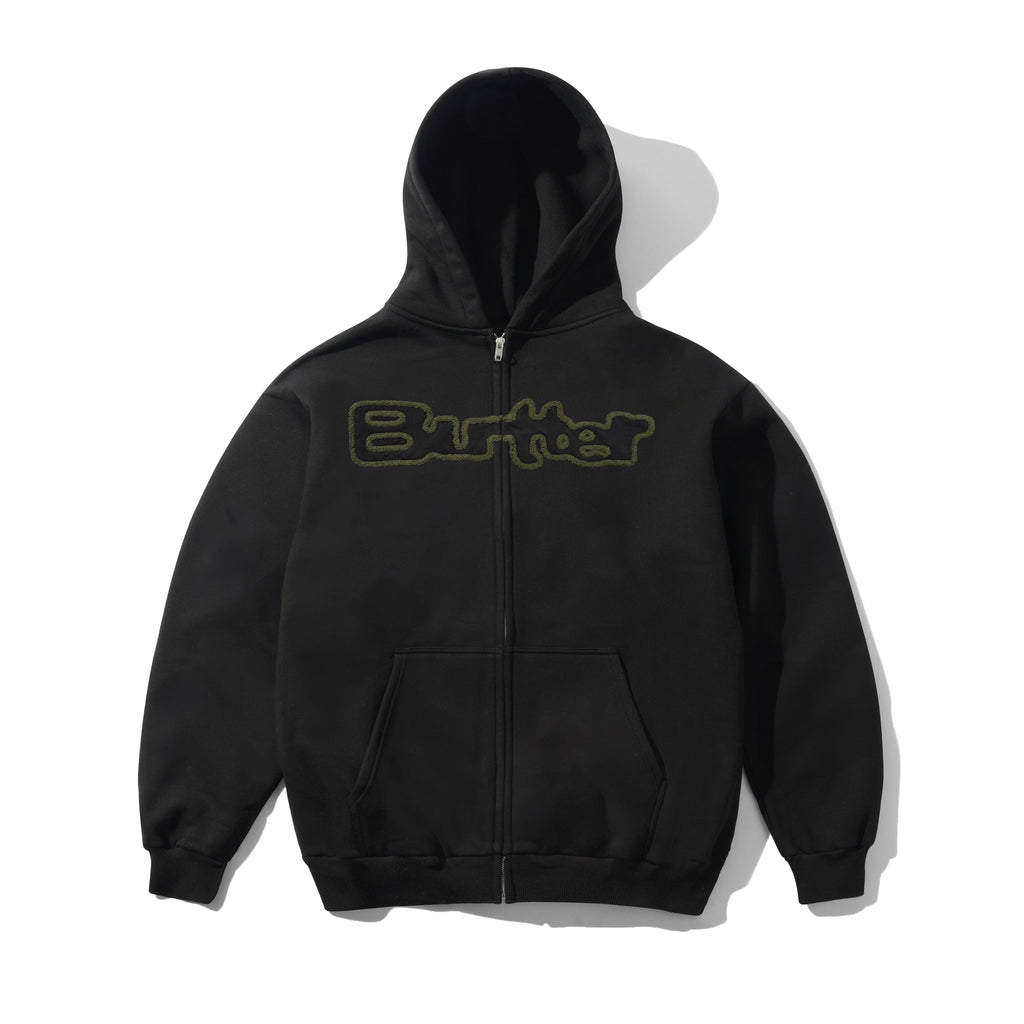 Glow Zip Thru Hood Washed Black